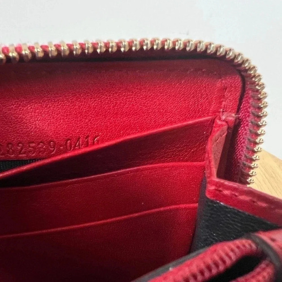 Gucci Red Leather Microguccissima Zip Around Wallet - Picture 13 of 13